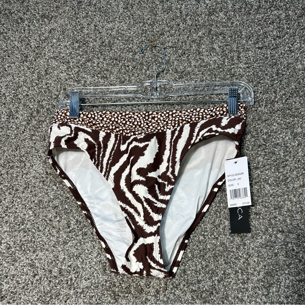 NWT La Blanca V-Front High Waist Bikini Bottom Size 6 - Picture 3 of 7
